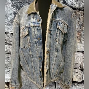 Vintage Edwin Stone Washed Fully Lined Denim Jacket Size Large Unisex